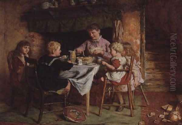 Dinner Time Oil Painting by Robert W. Wright