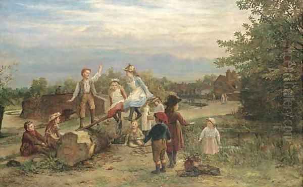 The See Saw Oil Painting by Robert W. Wright