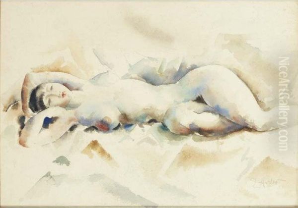 Nude Reclining Oil Painting by Earl Horter