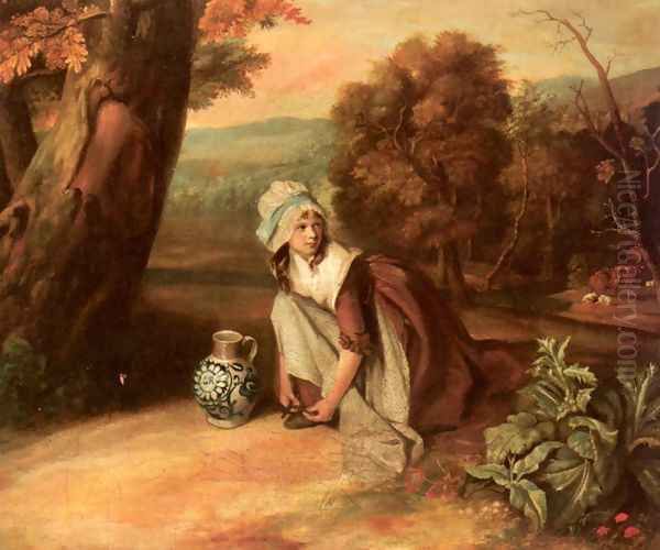 A Country Maid Oil Painting by Henry Walton