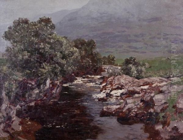 An Ayrshire Burn Oil Painting by George Houston