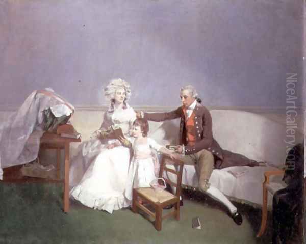 Sir Robert and Lady Buxton and their Daughter Anne, c.1786 Oil Painting by Henry Walton