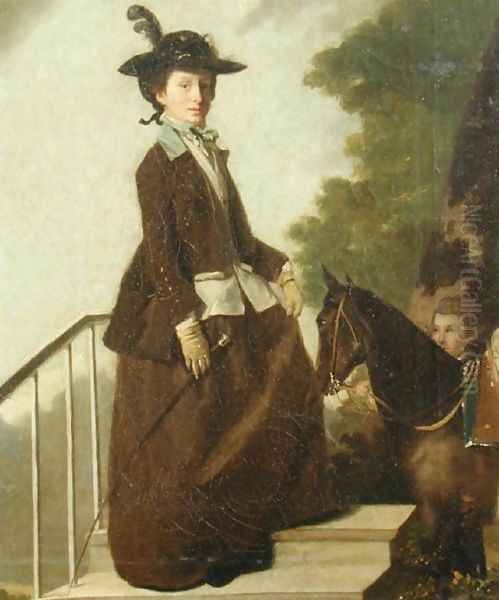 Mrs. Edward Bridgeman, the Artists Sister, c.1771-75 Oil Painting by Henry Walton