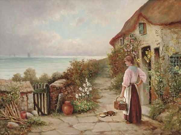 The seaside cottage Oil Painting by Henry Walton