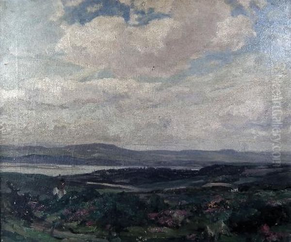 Moorland Scene Oil Painting by Herbert Hughes Stanton