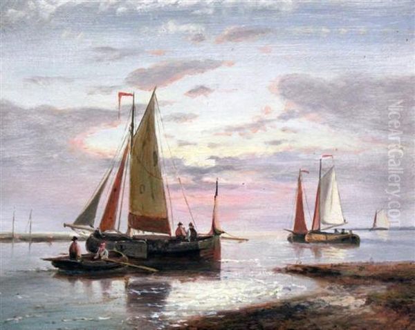 Shipping On A Calm Sea Oil Painting by Abraham Hulk Jun.