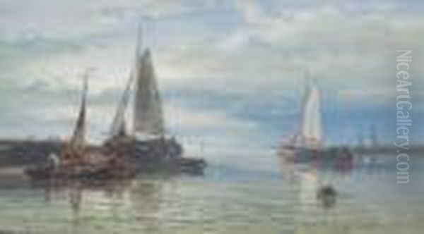 An Evening Calm On The Scheldt Oil Painting by Abraham Hulk Jun.