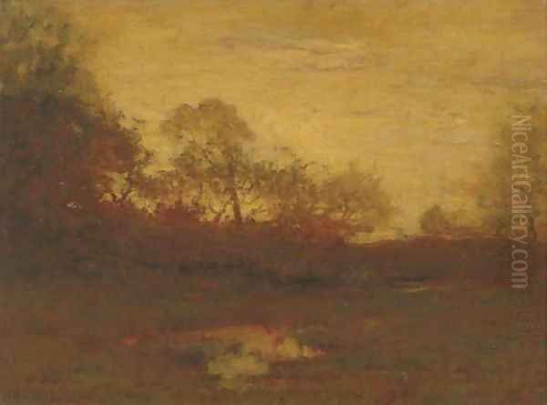 Evening Autumn Landscape Oil Painting by Alexander Helwig Wyant