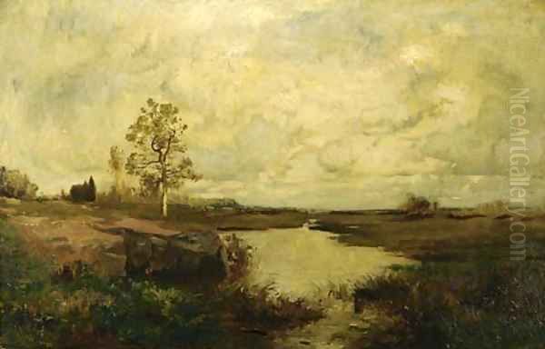 Marsh Landscape Oil Painting by Alexander Helwig Wyant