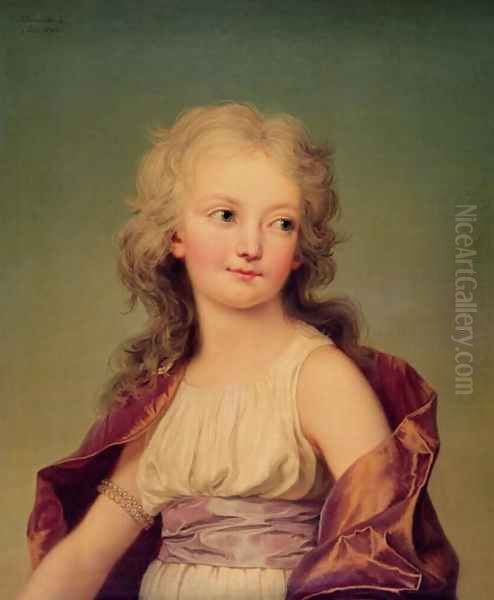 Portrait of Marie-Therese Charlotte of France (1778-1851) Duchess of Angouleme, 1786 Oil Painting by Adolph Ulrich Wertmuller