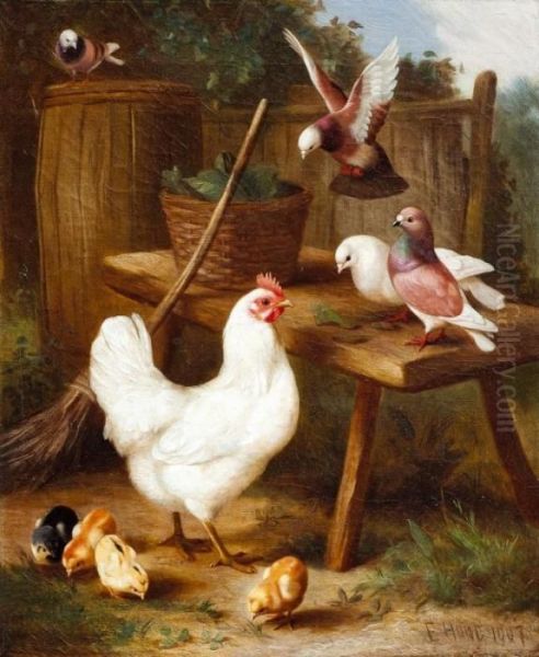 Aves En El Establo Oil Painting by Edgar Hunt