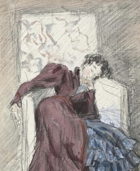 A Lady Asleep In A Chair Oil Painting by William Henry Hunt