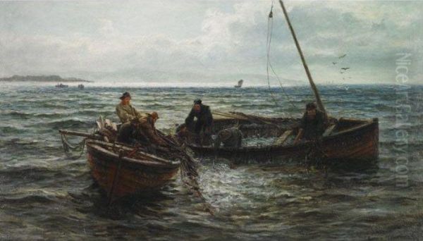 A Harvest Of The Sea Oil Painting by Colin Hunter