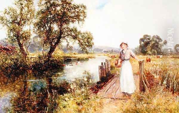 Summers Day on a Tow Path Oil Painting by Ernst Walbourn