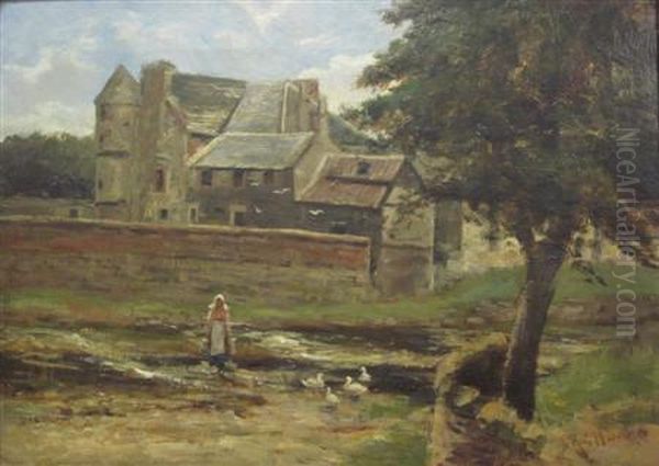 Bothwell Castle, Haddington Oil Painting by Robert Gemmell Hutchison