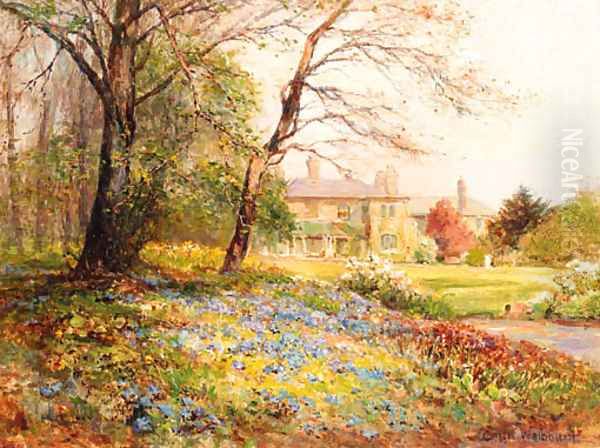 A woodland garden in Spring Oil Painting by Ernst Walbourn