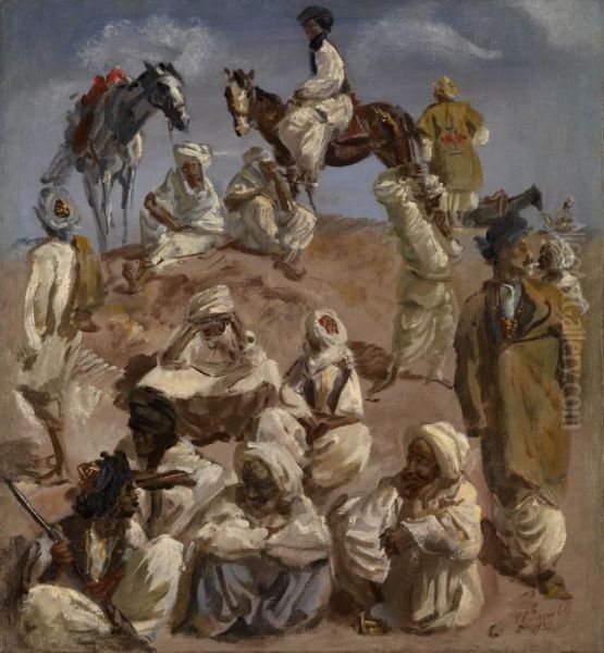 Afghans Oil Painting by Alexander Evgenievich Yakovlev