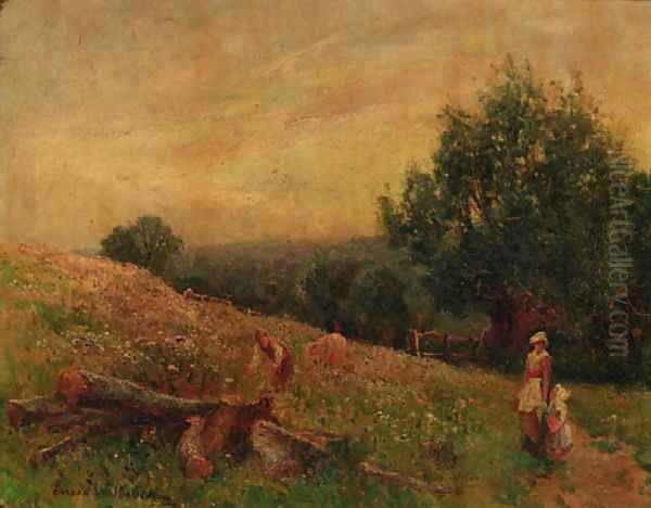 In the meadow Oil Painting by Ernst Walbourn