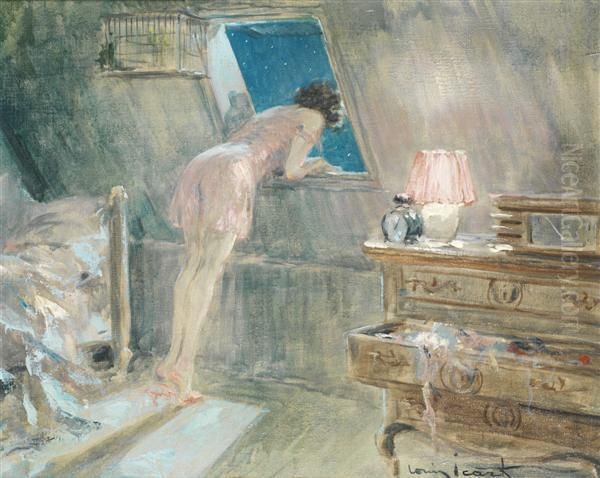 Au Clair De Lune Oil Painting by Louis Icart