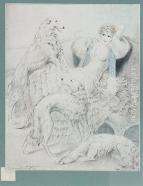 Symphony In White Oil Painting by Louis Icart