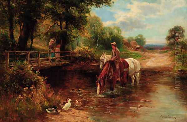 The River Crossing Oil Painting by Ernst Walbourn