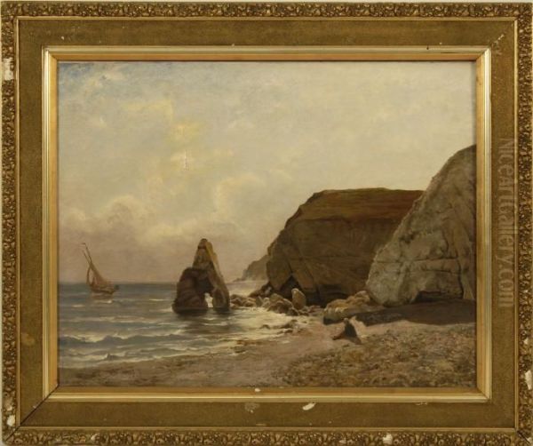 Seascape With Rocky Shore. Oil Painting by Carl Irmer