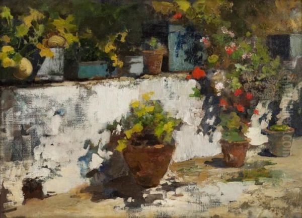 Terrazza In Fiore Oil Painting by Vincenzo Irolli