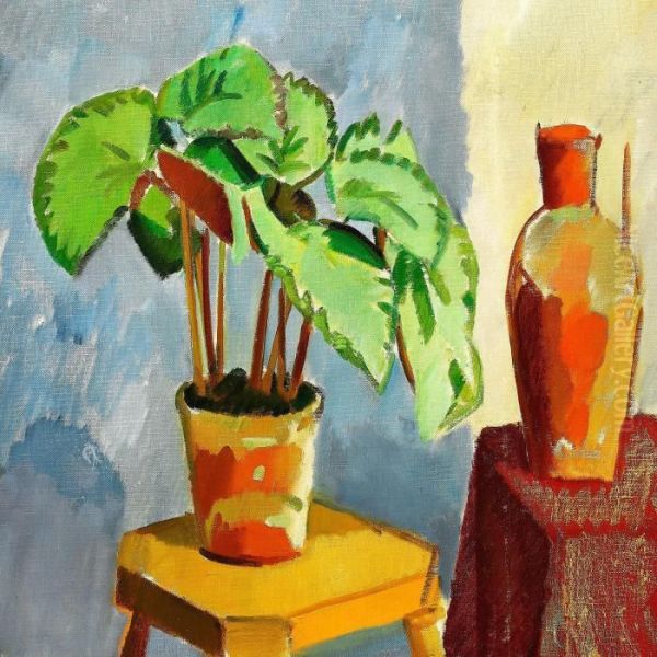 Still Life With A Begonia Oil Painting by Karl Isakson