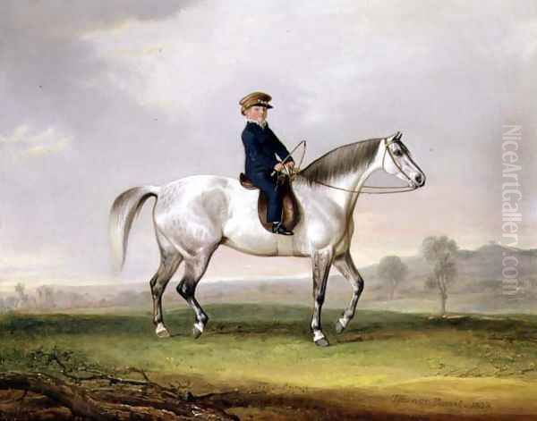 Master Edward Humphries on his Grey Pony, 1823 Oil Painting by Thomas Weaver