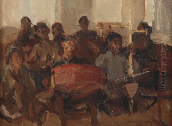 Gamelan Orchestra Oil Painting by Isaac Israels