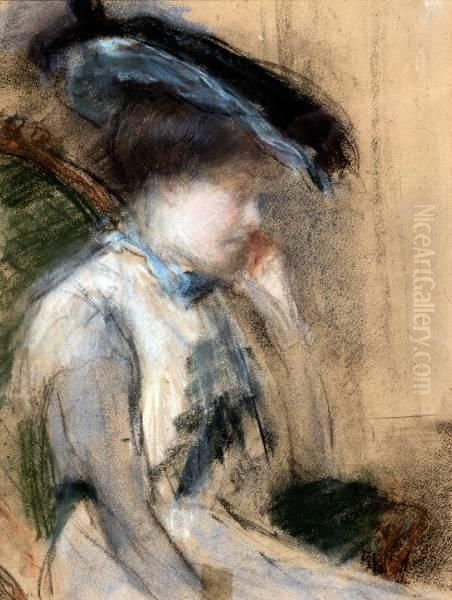 Elegante Vrouw Met Hoed Oil Painting by Isaac Israels