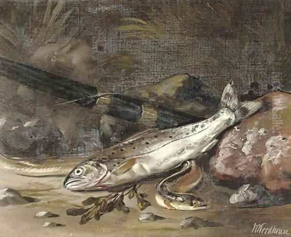 An evening's catch Oil Painting by William Woodhouse