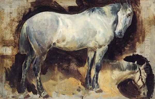 A Study of a dapple grey Hunter Oil Painting by William Woodhouse