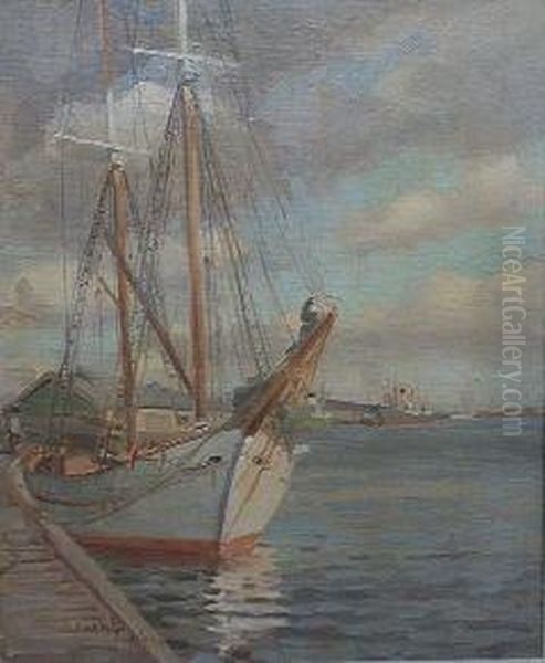 At The Dockside Oil Painting by Carlyle Jackson