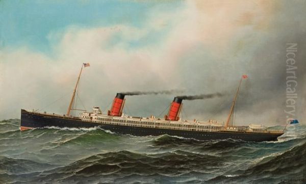 The Ss Lucania Oil Painting by Antonio Nicolo Gasparo Jacobsen