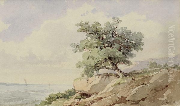 Arbres Au Bord De La Mer Oil Painting by Charles Emile Jacques