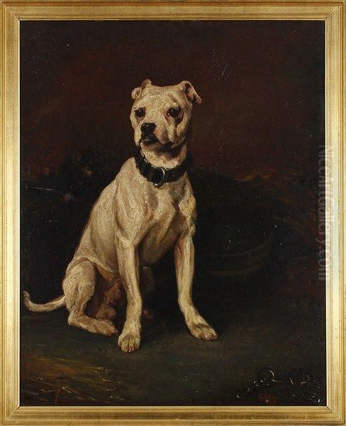 Un Chien Oil Painting by Louis Godefroy Jadin