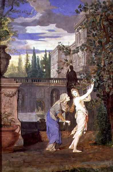 Vertumnus and Pomona Oil Painting by Joseph Werner