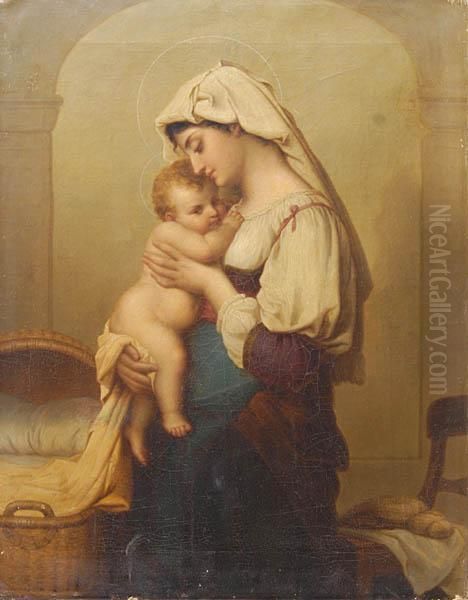 Madonna Z Dzieciatkiem Oil Painting by Charles Francois Jalabert