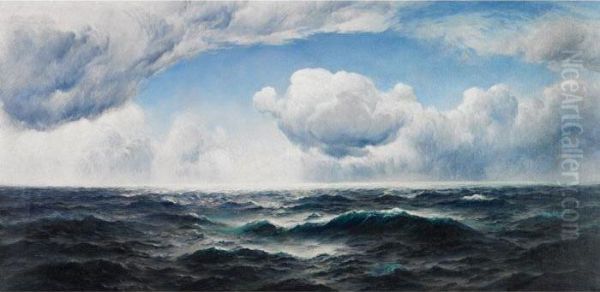 Morning Tide With Clouds Lifting Oil Painting by David James