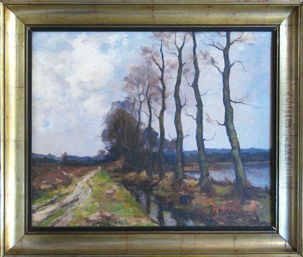 En Campine. 
Le Chemin Des Marais Oil Painting by Leon Jamin