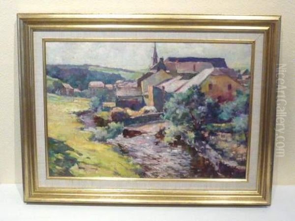 Vue De Village Oil Painting by Leon Jamin