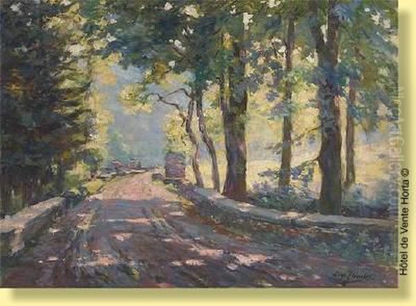 Chemin A Houffalize Oil Painting by Leon Jamin