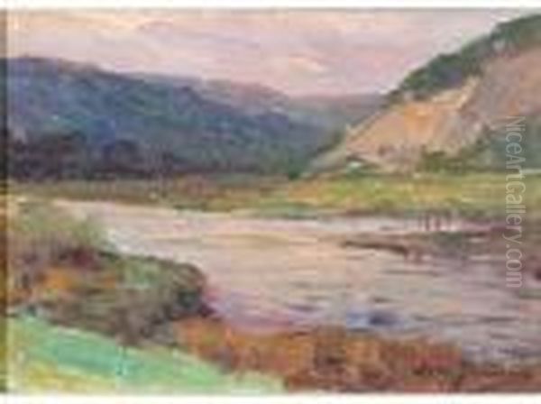 Bords De Riviere Oil Painting by Leon Jamin