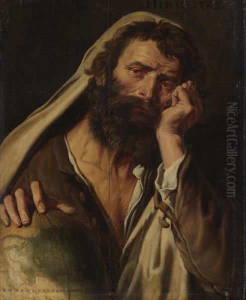 Heraclitus Oil Painting by Abraham Janssens van Nuyssen