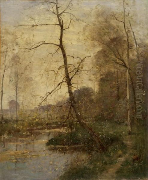 Am Weiher Oil Painting by Louis-Aime Japy