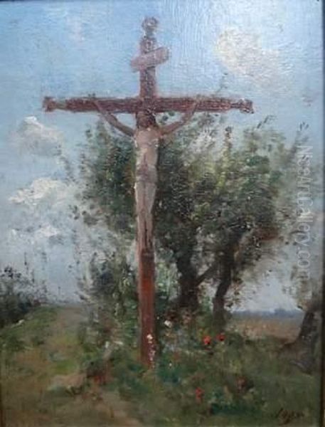 Christ En Croix Oil Painting by Louis-Aime Japy