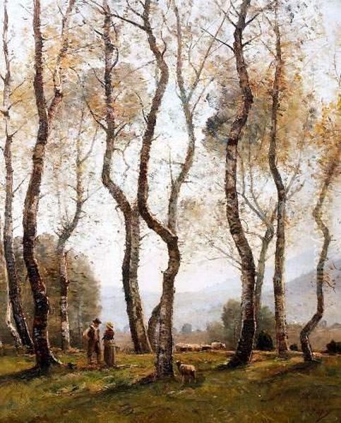 Sous-bois Oil Painting by Louis-Aime Japy