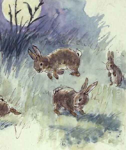 Illustration from the Busy Bunny Book Oil Painting by Alan Wright