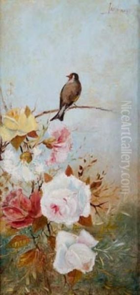 Pajaro En Una Rama Oil Painting by Jose Maria Jardines